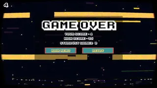 The game over screen