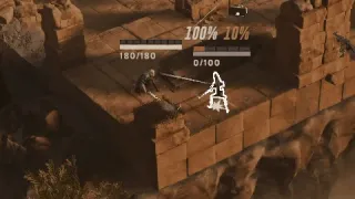 An Agent taking a shot across a desert rooftop